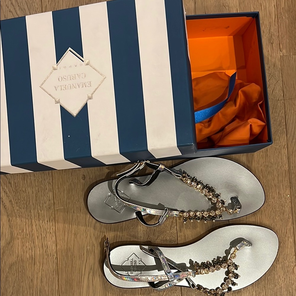Elegant Silver Sandals with Braided Straps
